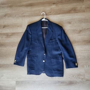 Stafford Dark Blue Blazer with Gold Accents
